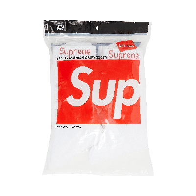 Pre-owned Supreme X Hanes Crew Socks (4 Pack) 'white'