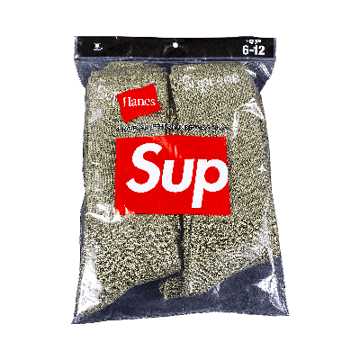 Pre-owned Supreme X Hanes Crew Socks (4 Pack) 'olive' In Green