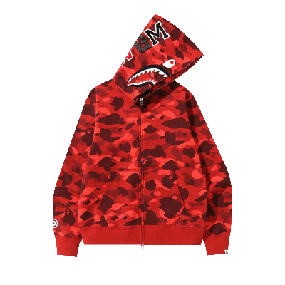 Pre-owned Bape Color Camo Shark Full Zip 'red'