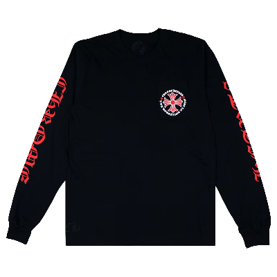 Pre-owned Chrome Hearts Made In Hollywood Plus Cross Long-sleeve T-shirt 'black/red'