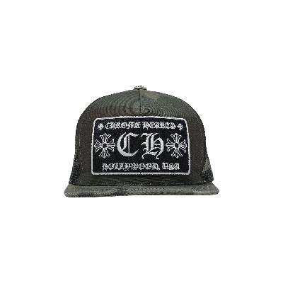 Pre-owned Chrome Hearts Hollywood Trucker Hat 'green Camo'