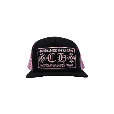 Pre-owned Chrome Hearts Hollywood Trucker Hat 'black/pink'