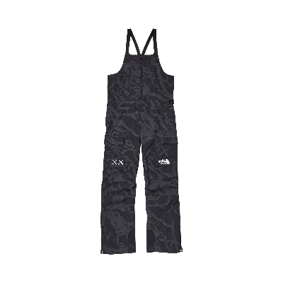 Pre-owned The North Face X Kaws Freeride Bib 'black Dragline Print'