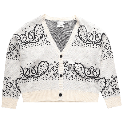 Pre-owned Rhude Bandana Stripe Cardigan 'creme/black' In Cream