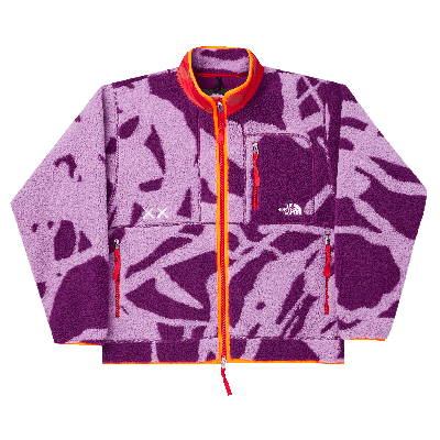 Pre-owned The North Face X Kaws Freeride Fleece Jacket 'pamplona Purple'