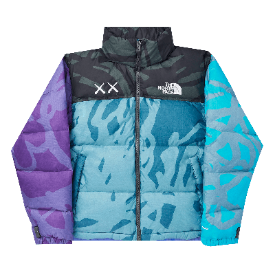 Pre-owned The North Face X Kaws Retro 1996 Nuptse Jacket 'monterey Blue'