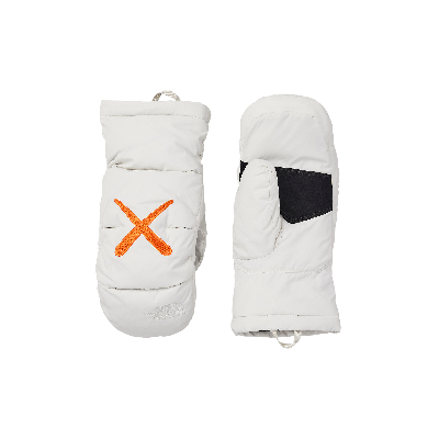 Pre-owned The North Face X Kaws Nuptse Mittens 'moonlight Ivory' In Cream
