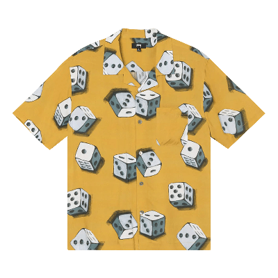 Pre-owned Stussy Dice Pattern Shirt 'mustard' In Yellow