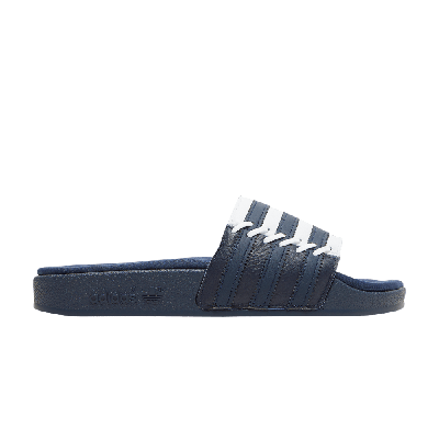 Pre-owned Adidas Originals Wmns Adilette Slide 'stitched - Collegiate Navy' In Blue
