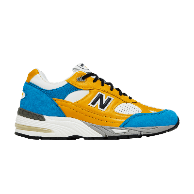 Pre-owned New Balance Sneakersnstuff X 991 Made In England 'blue Yellow' In Orange
