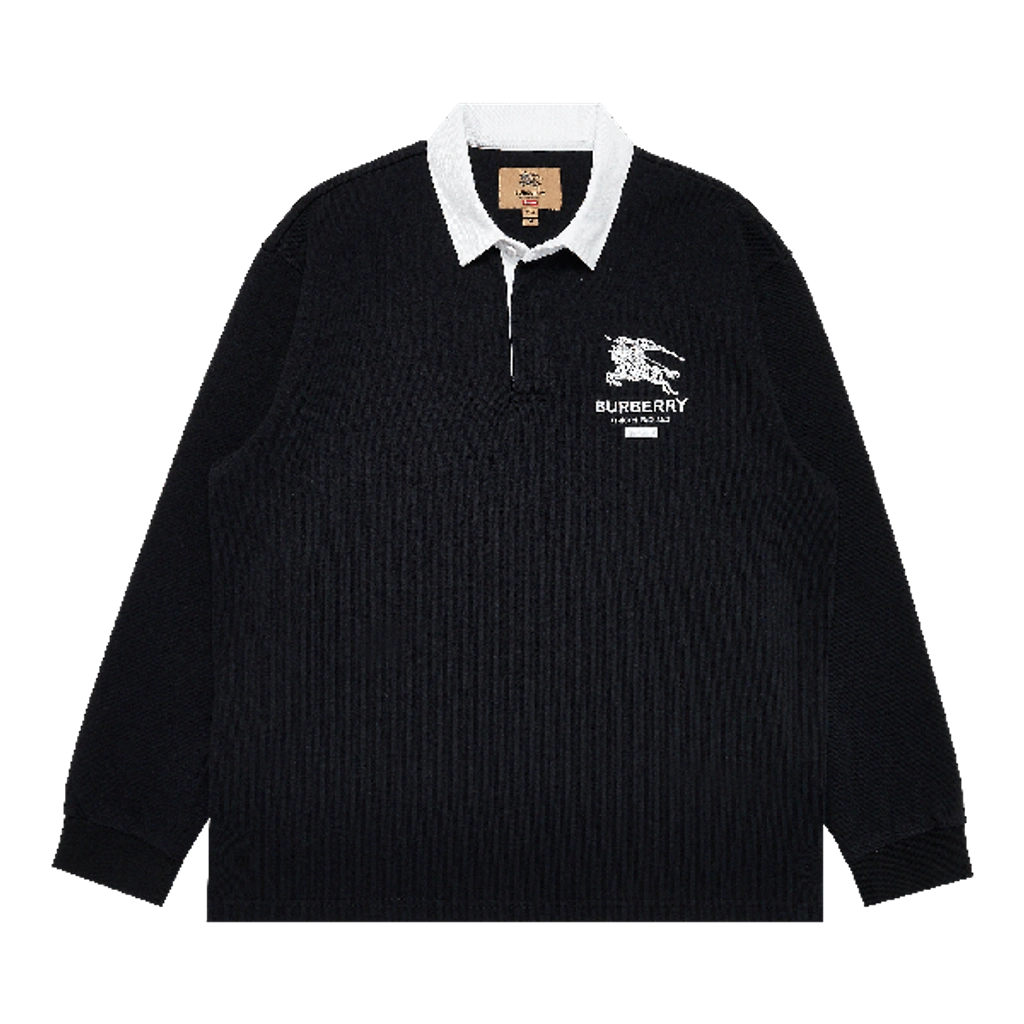 BURBERRY シュプリーム　ラグビー　ラガーシャツ M 黒 shopbring_9024g090059