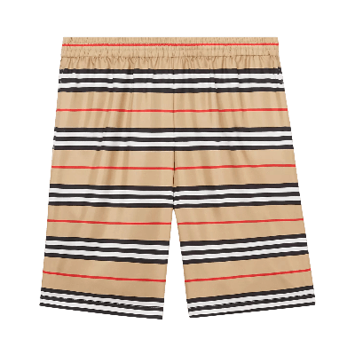 Pre-owned Supreme X Burberry Icon Stripe Silk Twill Shorts (burberry Exclusive) 'archive Beige' In Tan