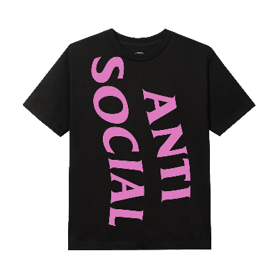 Pre-owned Anti Social Social Club Vertical Horizon Tee 'black'