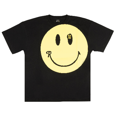 Pre-owned Raf Simons Big Fit T-shirt With Large Smiley Print 'black'