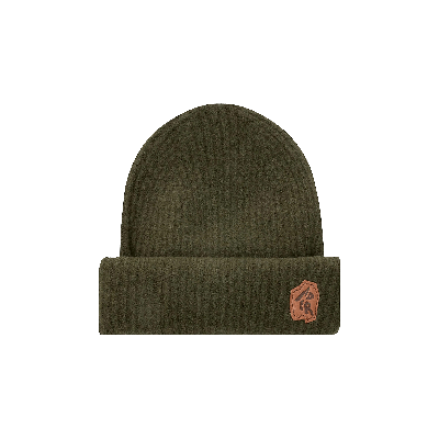 Pre-owned Ader Error Ribbed Knit Beanie 'olive' In Green