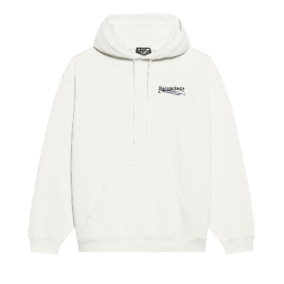 Pre-owned Balenciaga Political Campaign Hoodie Medium Fit 'white'