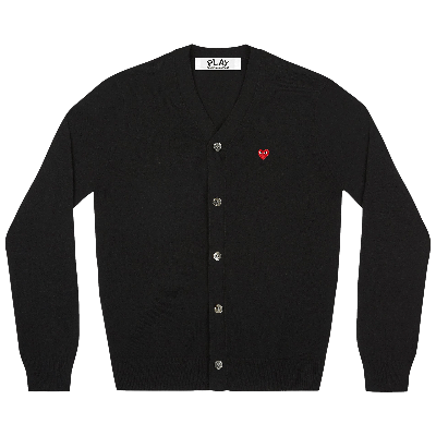 Pre-owned Comme Des Garçons Play Small Heart Cardigan 'black'
