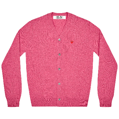 Pre-owned Comme Des Garçons Play Small Heart Cardigan 'pink'