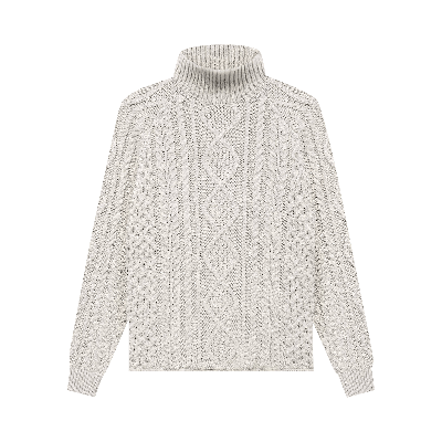 Pre-owned Essentials Fear Of God  Cable Knit Turtleneck 'wheat' In Cream