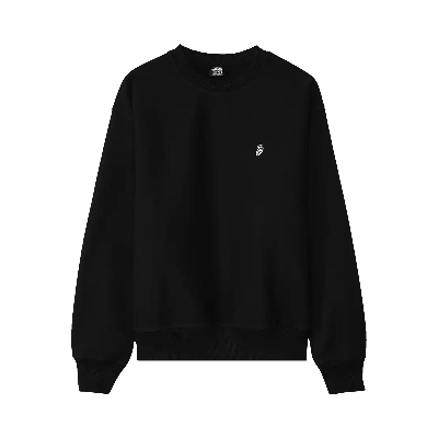 Pre-owned Stussy Swirl Appliqué Crew 'black'
