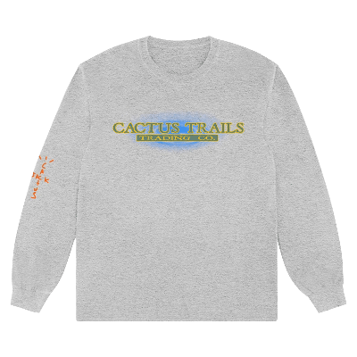 Pre-owned Cactus Jack By Travis Scott Trading Co. Long-sleeve T-shirt 'heather Grey'