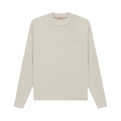Pre-owned Essentials Fear Of God   Long-sleeve Tee 'wheat' In Cream