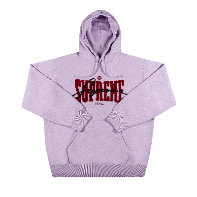 Pre-owned Supreme Embroidered Chenille Hooded Sweatshirt 'pale Purple'