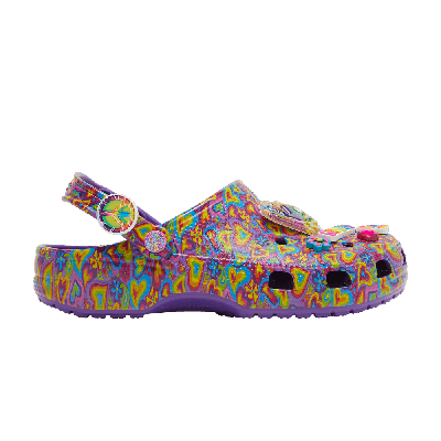 Pre-owned Crocs Lisa Frank X Classic Clog 'neon Purple Multi Hearts' In Multi-color