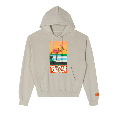 Pre-owned Heron Preston Abstract Hoodie 'grey/orange'