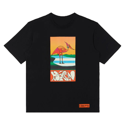 Pre-owned Heron Preston Abstract Tee 'black/orange'