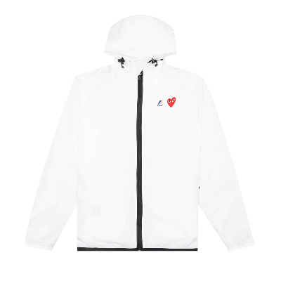 Pre-owned Comme Des Garçons Play X K Way Full Zip Jacket 'white'