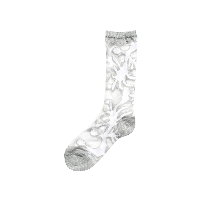 Pre-owned Kapital 168 Yarns Nasca Quilt See Through Socks 'white'