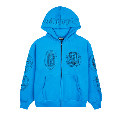 Pre-owned Pleasures Virgin Zip Hoodie 'blue'