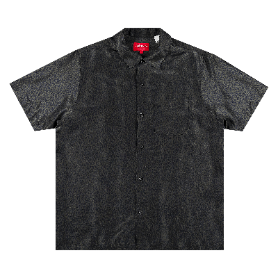 Pre-owned Supreme Leopard Silk Short-sleeve Shirt 'charcoal' In Black