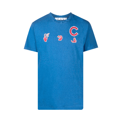 Pre-owned Off-white X Mlb Chicago Cubs Short-sleeve Tee 'blue/red'