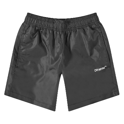 Pre-owned Off-white Diag Outline Swimshorts 'black'