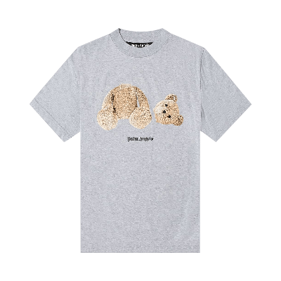 Pre-owned Palm Angels Pa Bear Classic Tee 'melange Grey/brown'