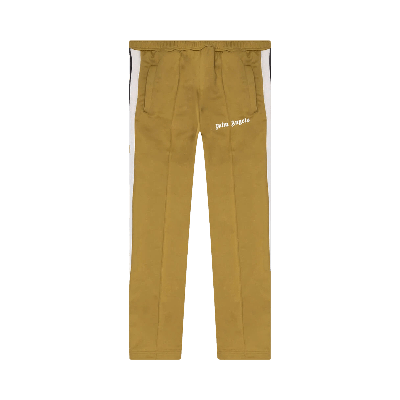 Pre-owned Palm Angels New Slim Track Pants 'bronze/off White' In Tan