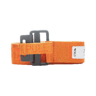 Pre-owned Heron Preston Hp Tape Belt Classic Buckle 'orange/grey'