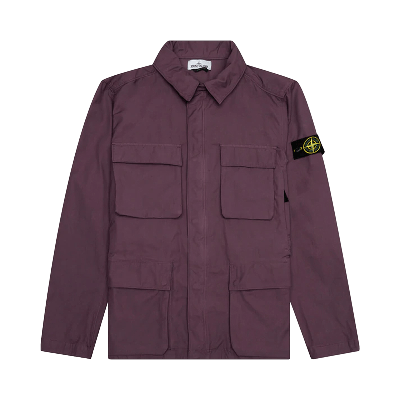 Pre-owned Stone Island Field Jacket 'dark Burgundy' In Red