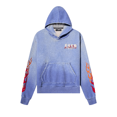 Pre-owned Amiri T.g.c.w. Flames Hoodie 'blue'