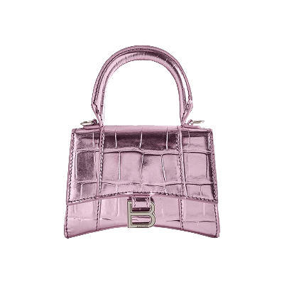 Pre-owned Balenciaga Hourglass Mini Handbag With Chain 'pink'