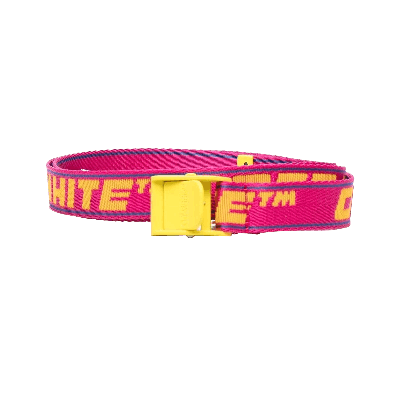 Pre-owned Off-white New Mini Industrial Belt H25 'fuchsia/yellow' In Pink
