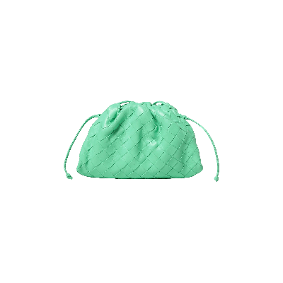 Pre-owned Bottega Veneta The Mini Pouch 'fountain/silver' In Green