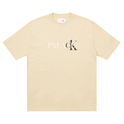 Pre-owned Palace X Calvin Klein T-shirt 'wheat' In Cream