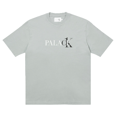 Pre-owned Palace X Calvin Klein T-shirt 'quarry' In Grey