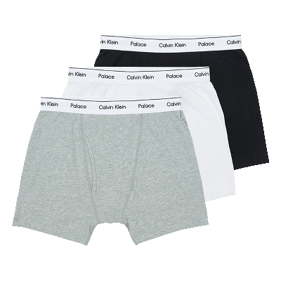 Pre-owned Palace X Calvin Klein Boxer Briefs 3pk 'classic White/light Grey Heather/black' In Multi-color