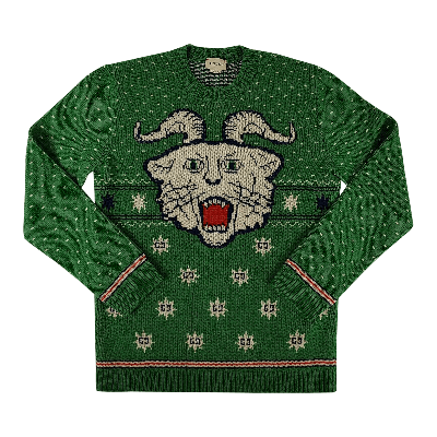 Pre-owned Gucci Tiger Jacquard Wool Blend Sweater 'green'