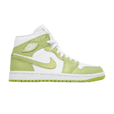 Pre-owned Air Jordan Wmns  1 Mid Se 'green Python' In White