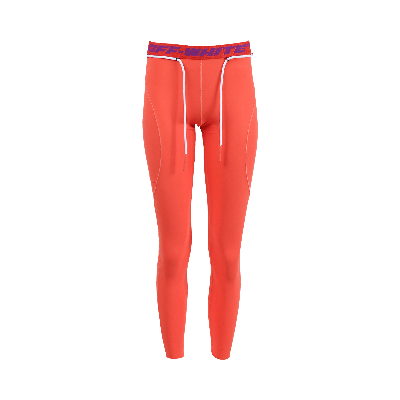 Pre-owned Off-white Athl Logo Band Leggings 'coral/red' In Orange